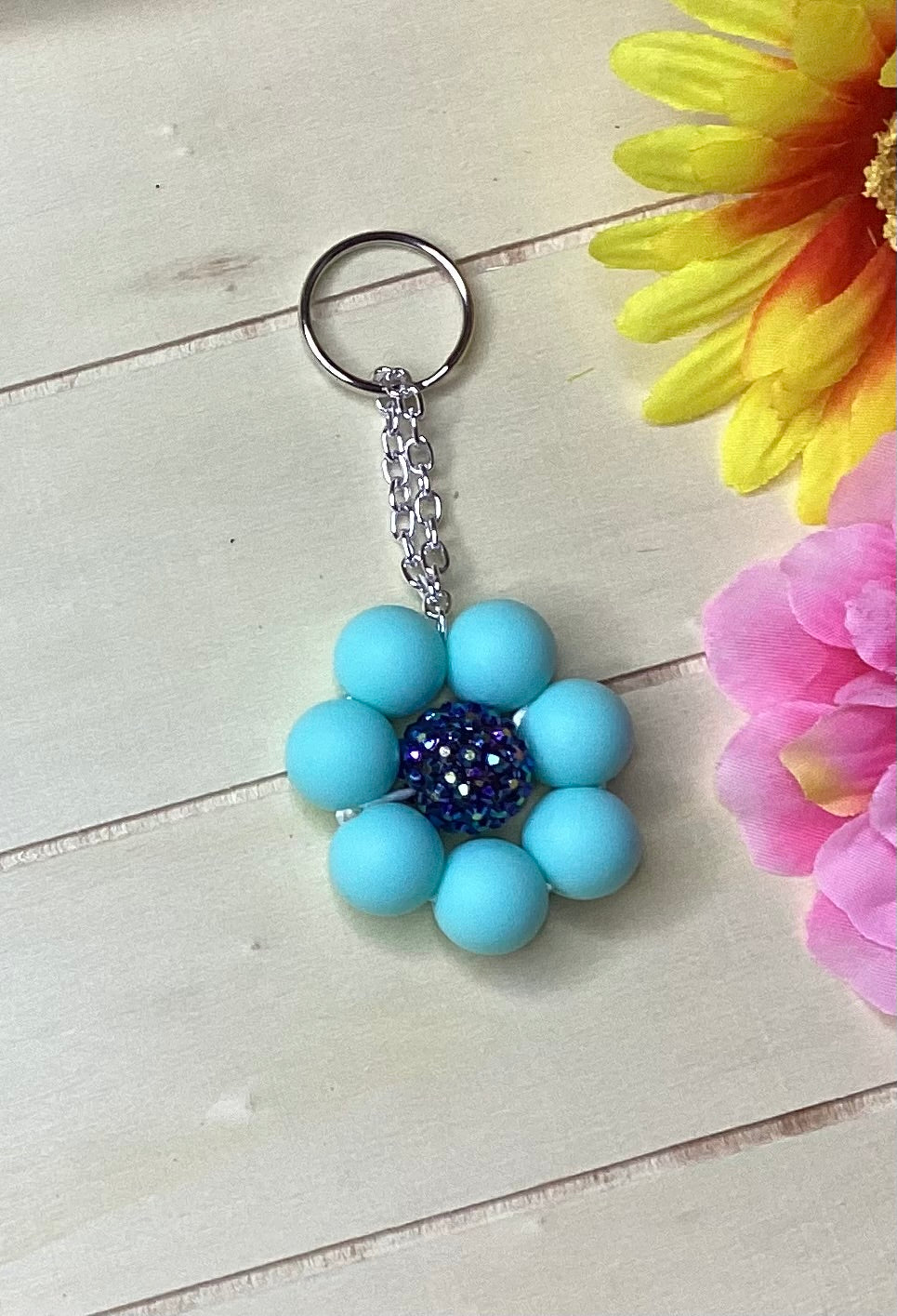 Blue Flower Keychain