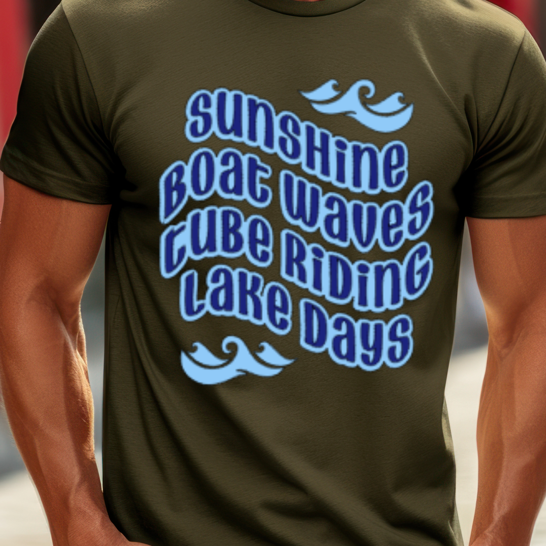 Boat Waves Lake Days T Shirt