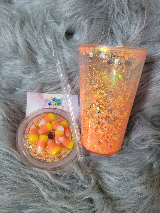 Glow in the dark Halloween Snow Globe Tumbler