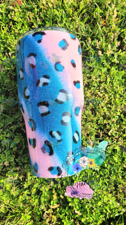 Pink & Blue Leopard Tumbler