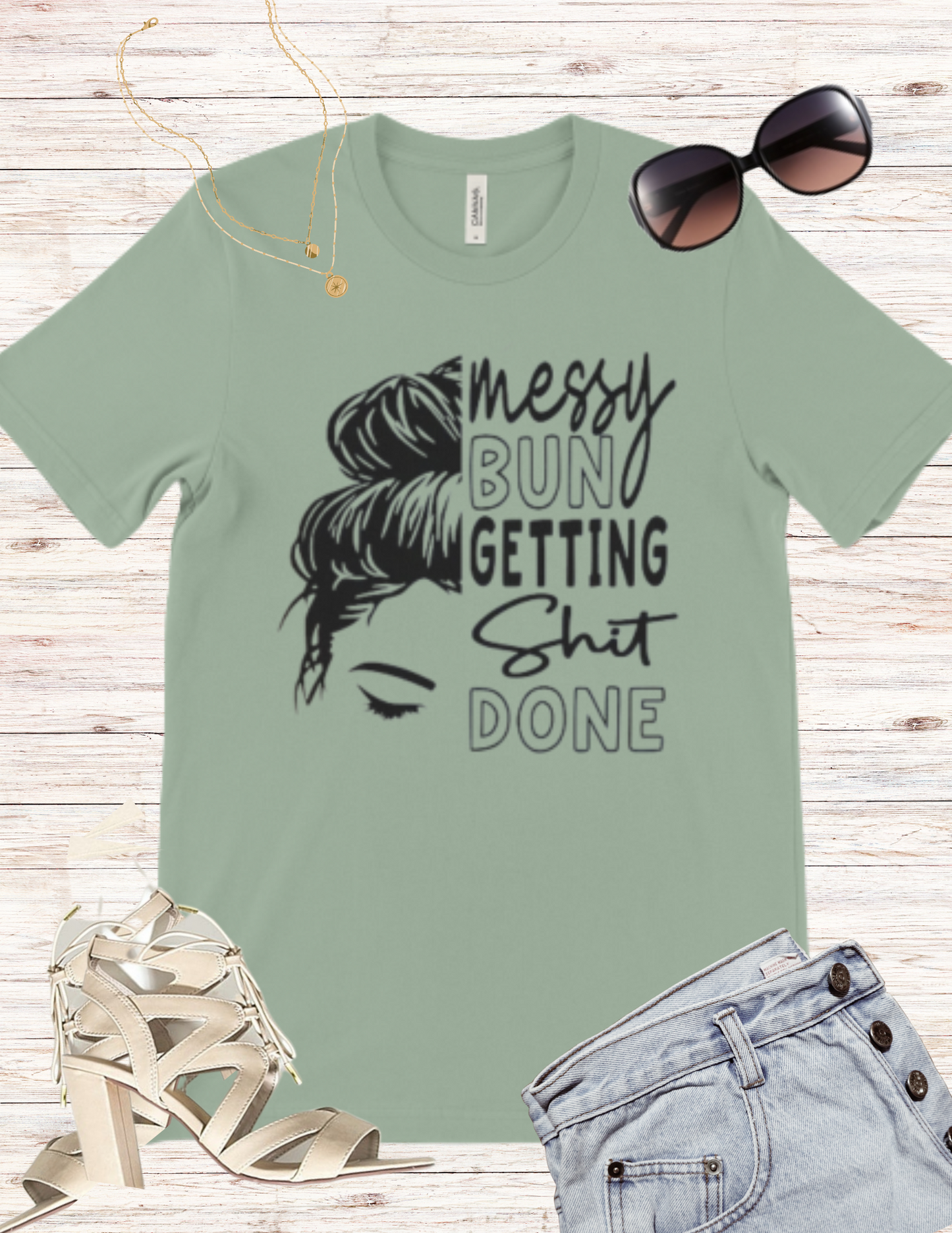 Messy Bun T Shirt